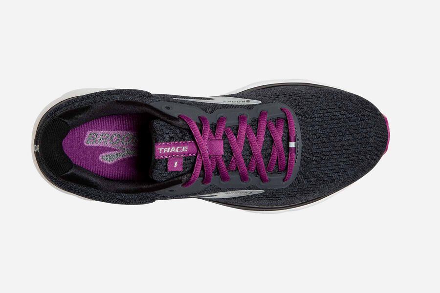 Trace Road Brooks Running Shoes NZ Womens - Black/Purple - ASDWIB-061